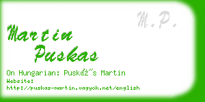 martin puskas business card